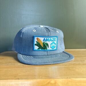 Vintage Mobay Amaze Herbicide Corn Patch 80s Denim Snapback Hat